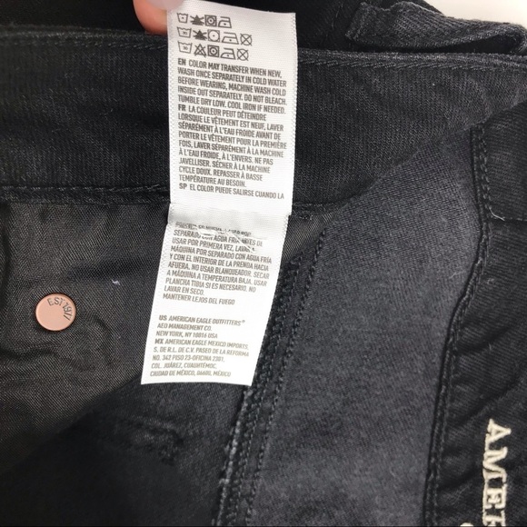 AMERICAN EAGLE High Waisted Festival Black Denim Frayed Hem Skirt 10 - Picture 9 of 12